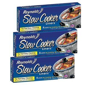 Reynolds Slow Cooker Liners (Pack of 3) NIB Four Liners 13 x 21in 3-6.5 Quart